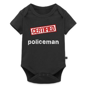 Polizist - Baby Premium Kurzarmbody - Schwarz - Vorne