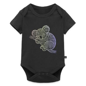 koala en motifs aborigènes , tribal - Body à manches courtes Premium Bébé - noir - Devant