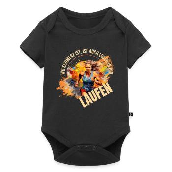Laufen: Wo Schmerz ist, ist auch Leben in dir - Baby Premium Kurzarmbody - Schwarz - Vorne