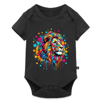 Löwe - Baby Premium Kurzarmbody - Schwarz - Vorne