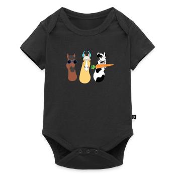 Funky Animal Design with Colorful Accessories - Baby Premium short-sleeve bodysuit - black - Front