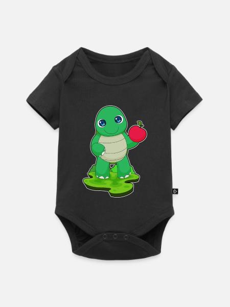 Schildkröte Apfel  - Baby Premium Kurzarmbody - Schwarz