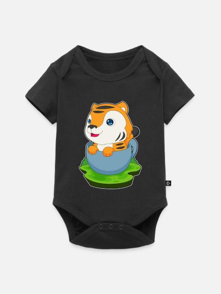 Tiger Tasse - Baby Premium Kurzarmbody - Schwarz