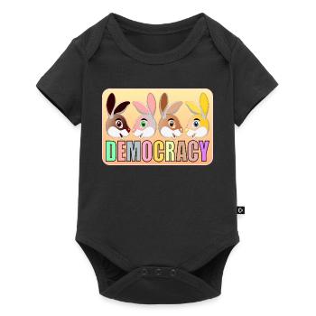DEMOCRACY FOR KIDS - RABBITS - Baby Premium short-sleeve bodysuit - black - Front