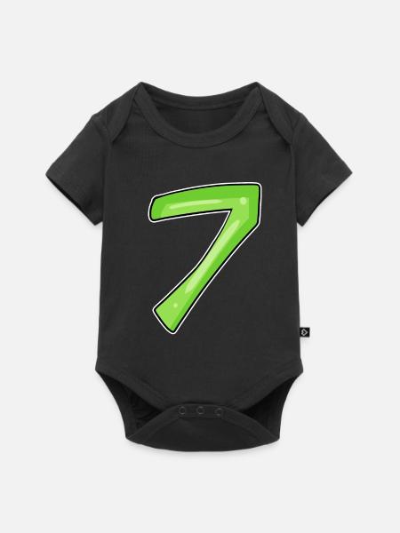 7 - sieben grün - Baby Premium Kurzarmbody - Schwarz