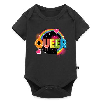 Coloré Queer Typo Mois de la fierté Égalité des droits LGBTQ - Body à manches courtes Premium Bébé - noir - Devant