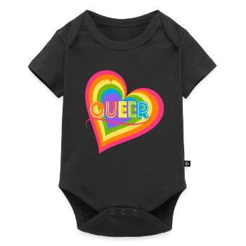 Queer Heart for Pride Month Equal Rights LGBTQ - Baby Premium short-sleeve bodysuit - black - Front