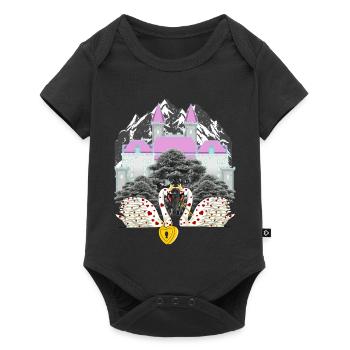 Mountain Castle Swans Love Heart Saint-Valentin - Body à manches courtes Premium Bébé - noir - Devant