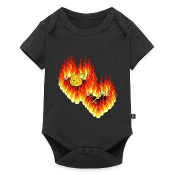 Cœurs Flamme Amour Relation Saint-Valentin - Body à manches courtes Premium Bébé - noir - Devant