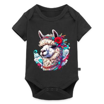 Alpaca - Baby Premium short-sleeve bodysuit - black - Front