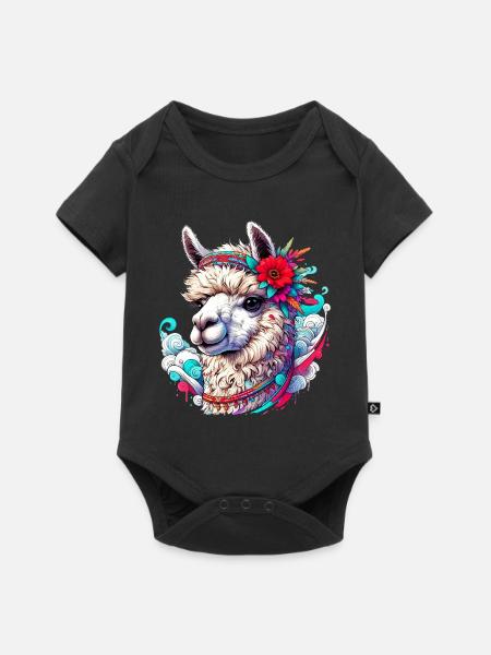 Alpaka - Baby Premium Kurzarmbody - Schwarz