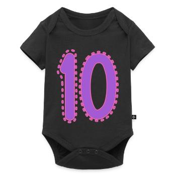 10. 10 YEARS. 10th ANNIVERSARY. 10 YEAR ANNIVERSARY. - Baby Premium short-sleeve bodysuit - black - Front