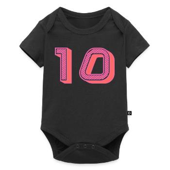 10. 10 ANS. 10e ANNIVERSAIRE. ANNIVERSAIRE 10 ANS. - Body à manches courtes Premium Bébé - noir - Devant