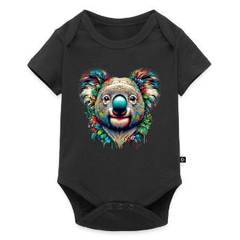 Koala - Baby Premium Kurzarmbody - Schwarz - Vorne