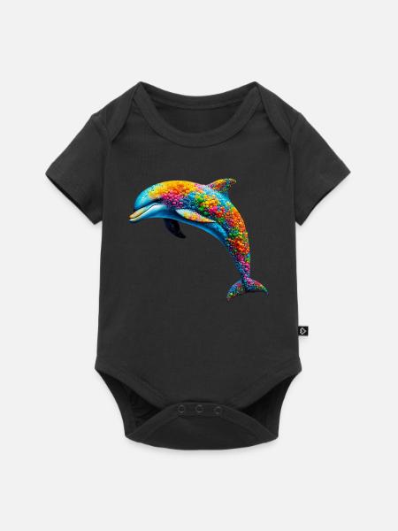 Delfin - Baby Premium Kurzarmbody - Schwarz