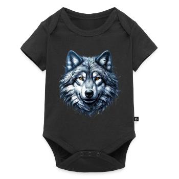 Wolf - Baby Premium short-sleeve bodysuit - black - Front