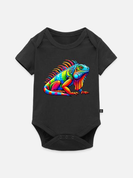 Leguan - Baby Premium Kurzarmbody - Schwarz