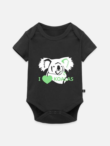 LoveKoalas - Baby Premium Kurzarmbody - Schwarz