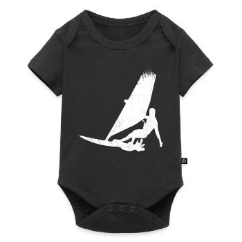 Funny Windsurfer Sketch - Baby Premium short-sleeve bodysuit - black - Front