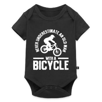 Fahrrad Radfahrer BMX - Baby Premium Kurzarmbody - Schwarz - Vorne