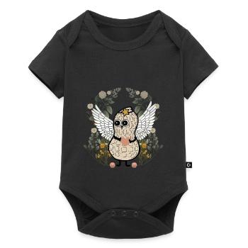 Peanut Angel Nature Heart Hearts Peanuts Flowers - Baby Premium short-sleeve bodysuit - black - Front