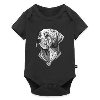 Tête labrador retriever art géométrique, polygone - Body à manches courtes Premium Bébé - noir - Devant