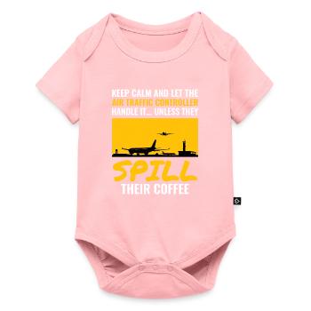Contrôleur de café de la circulation aérienne ATC Aviation Humour - Body à manches courtes Premium Bébé - rose - Devant