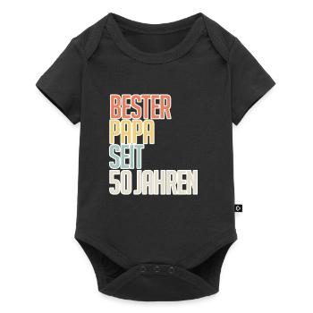 Bester Papa seit 50 Jahren - Baby Premium Kurzarmbody - Schwarz - Vorne