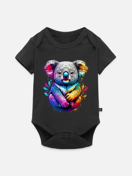 Koala - Baby Premium Kurzarmbody - Schwarz