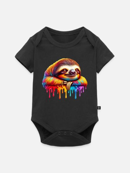 Faultier - Baby Premium Kurzarmbody - Schwarz