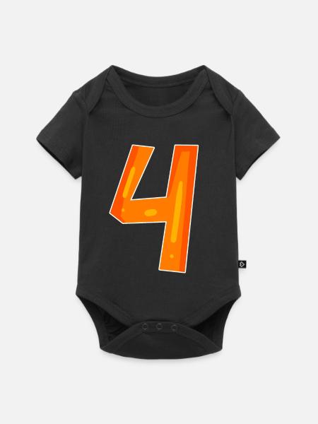 4 orange - Baby Premium Kurzarmbody - Schwarz