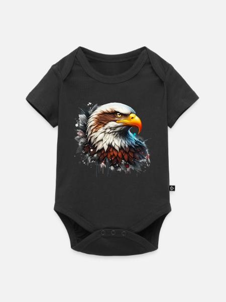 Adler - Baby Premium Kurzarmbody - Schwarz
