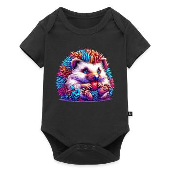 Igel - Baby Premium Kurzarmbody - Schwarz - Vorne