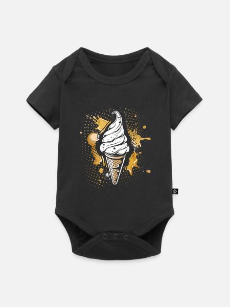 Eiswaffel Farbklecks - Baby Premium Kurzarmbody - Schwarz