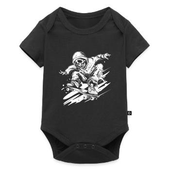 Style de dessin animé de skateboard - Body à manches courtes Premium Bébé - noir - Devant