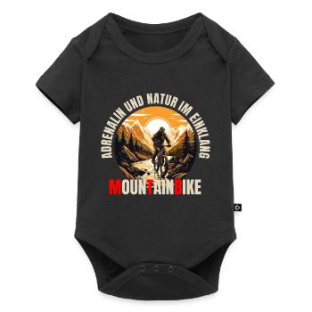 MTB: Adrenalin und Natur im Einklang - Baby Premium Kurzarmbody - Schwarz - Vorne