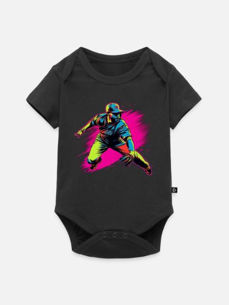 Baseballspieler Steamwave - Baby Premium Kurzarmbody - Schwarz
