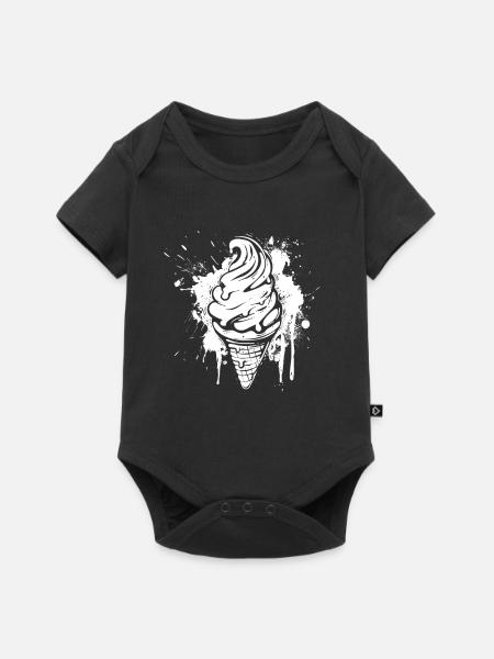 Eiswaffel Splash - Baby Premium Kurzarmbody - Schwarz