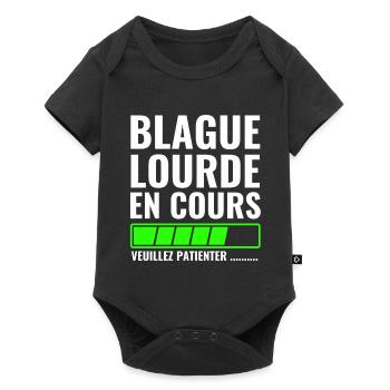 heavy joke in progress please wait - Baby Premium short-sleeve bodysuit - black - Front