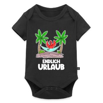 Urlaub Ferien Frei - Baby Premium Kurzarmbody - Schwarz - Vorne