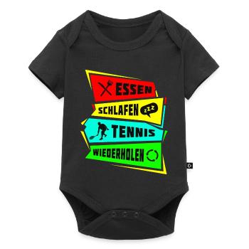 Manger dormir répéter le tennis - Body à manches courtes Premium Bébé - noir - Devant