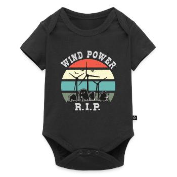 Wind Power RIP, No to Wind Energy - Baby Premium short-sleeve bodysuit - black - Front
