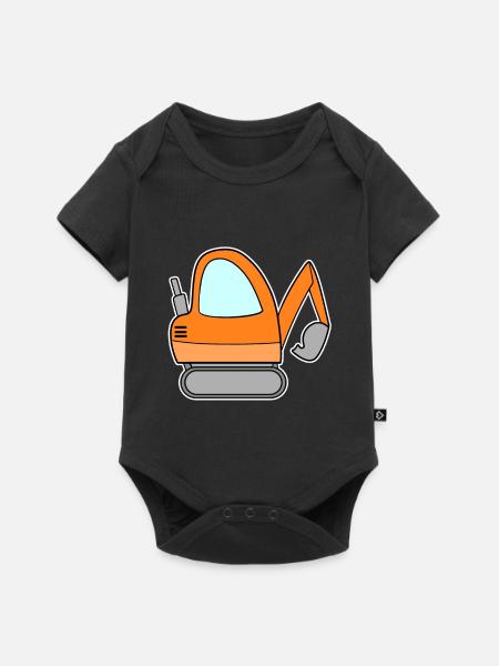 Bagger Baustelle Baggerfahrer - Baby Premium Kurzarmbody - Schwarz