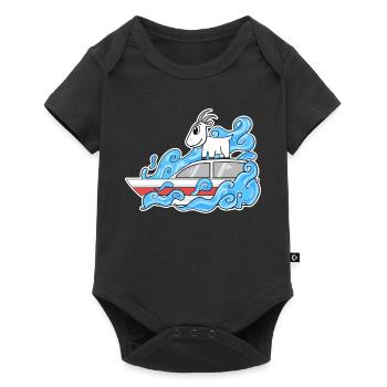 Goat Boat Funny Waves - Baby Premium short-sleeve bodysuit - black - Front