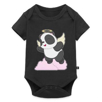 Ailes d’ange de panda - Body à manches courtes Premium Bébé - noir - Devant