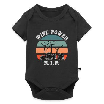 Wind Power RIP, No to Wind Energy - Baby Premium short-sleeve bodysuit - black - Front