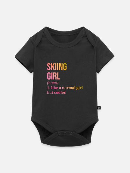 Ski Ski Ski - Baby Premium short-sleeve bodysuit - black
