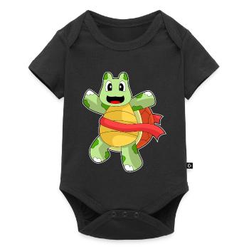 Turtle Jogger Jogging Sport - Baby Premium short-sleeve bodysuit - black - Front