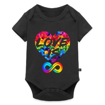 LOVE IS INFINITE, LOVE PUZZLE, LGBTQIA+ - Baby Premium short-sleeve bodysuit - black - Front