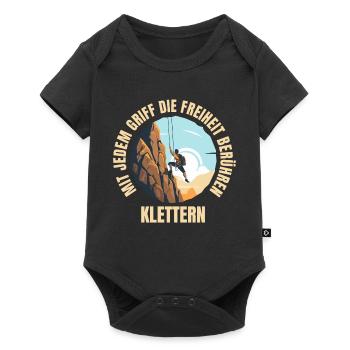Mit jedem Griff die Freiheit berühren - Baby Premium Kurzarmbody - Schwarz - Vorne